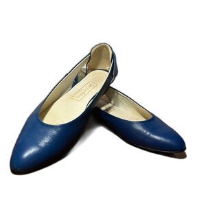 Vintage Jacques Cohen made in Italy Leather Sandals Blue with Bow Sz 6